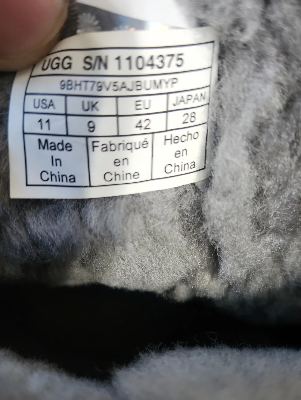 UGG Marciela II Grey Boot Sz 11 Style 1104375